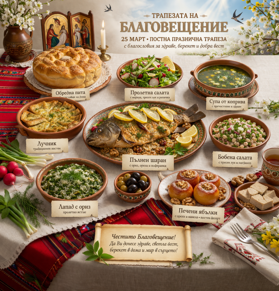 Благовещение - обичаите за трапезата